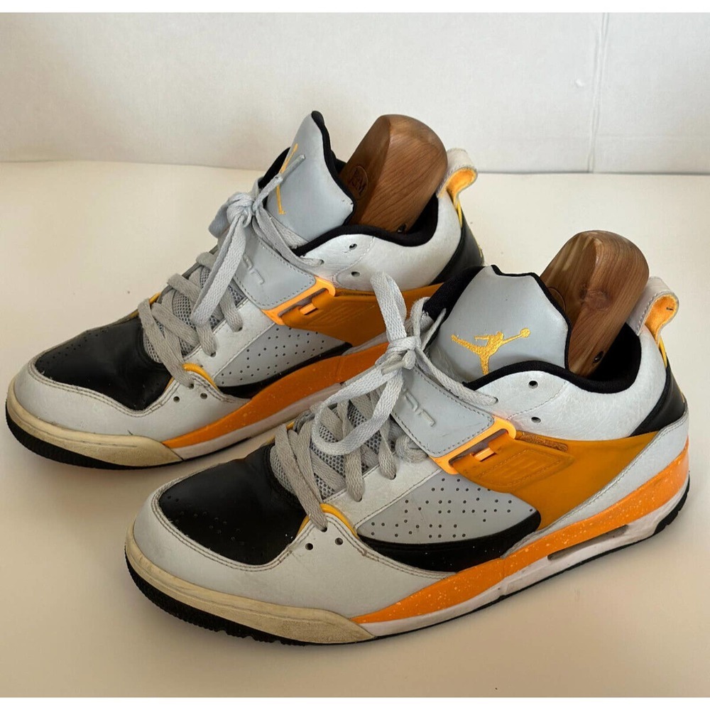 Jordan Flight 45 2014 Pure Platinum Atomic Mango 644846-016 Men's Size 12 - Picture 2 of 15